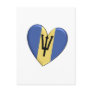 Barbados Heart Flag Postcard