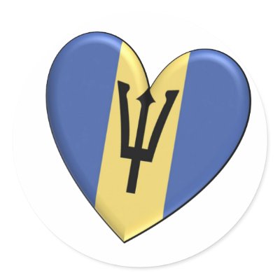 Barbados Heart Flag Stickers by WearFlags
