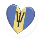 Barbados Heart Flag stickers by WearFlags Barbados Heart Flag stickers