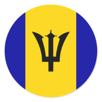 Barbados High quality Flag Round Sticker