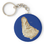 Barbados Map Keychain