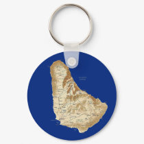 Barbados Map Keychain
