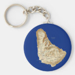 Barbados Map Keychain