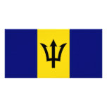 Barbados National Flag Photo Card Template