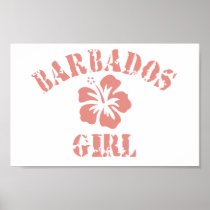 Barbados Pink Girl Poster