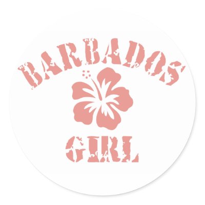 Barbados Pink Girl Round Stickers by repofcountries