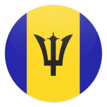 Barbados quality Flag Circle Stickers