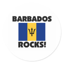 Barbados Rocks Round Sticker
