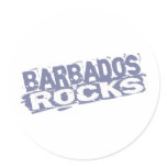 Barbados Rocks Round Stickers