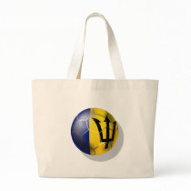 Barbados soccer football ball Bajan flag Tote Bags