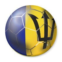 Barbados soccer football ball Bajan flag Magnet