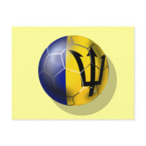 Barbados soccer football ball Bajan flag Post Cards
