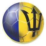 Barbados soccer football ball Bajan flag Stickers
