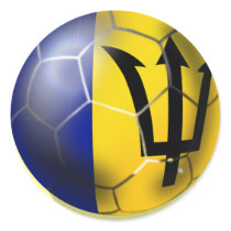 Barbados soccer football ball Bajan flag Sticker