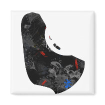 Barbados Trendy Peace Sign with Barbadian map Refrigerator Magnet