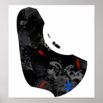 Barbados Trendy Peace Sign with Barbadian map Poster
