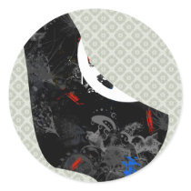 Barbados Trendy Peace Sign with Barbadian map Round Sticker