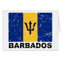 Barbados Vintage Flag Greeting Cards