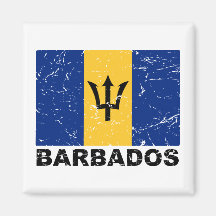 Barbados Vintage Flag Fridge Magnets