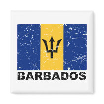 Barbados Vintage Flag magnets by allworldtees Barbados Vintage Flag magnets