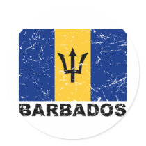 Barbados Vintage Flag Stickers