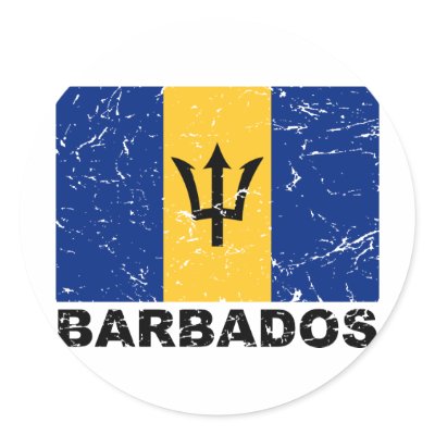 Barbados Vintage Flag Stickers by allworldtees