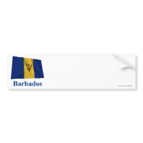 Barbados Waving Flag with Name Bumper Sticker