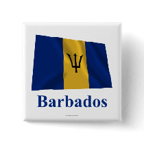 Barbados Waving Flag with Name Button