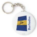 Barbados Waving Flag with Name Key Chain