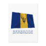 Barbados Waving Flag with Name Postcards