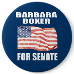 BARBARA BOXER FOR SENATE PINBACK BUTTON