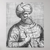 Barbarossa, illustration from Andre Thevet's Print