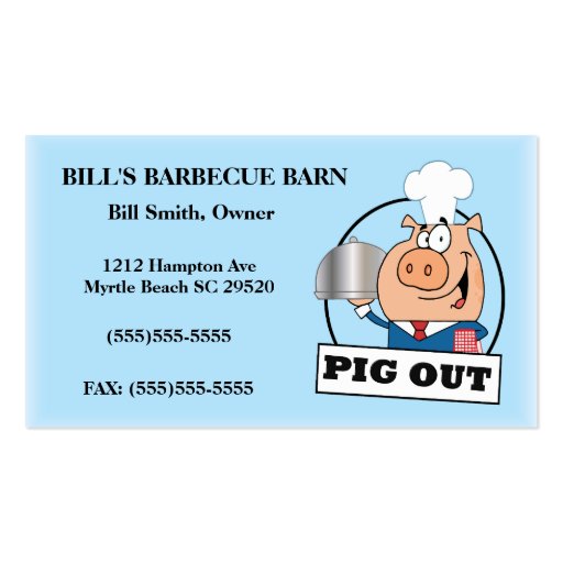 Barbecue Business Card (front side)
