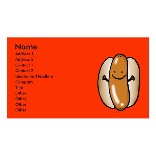 barbecue hot dog sausage business cards