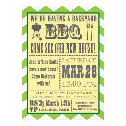 Barbecue Housewarming Invitation (front side)
