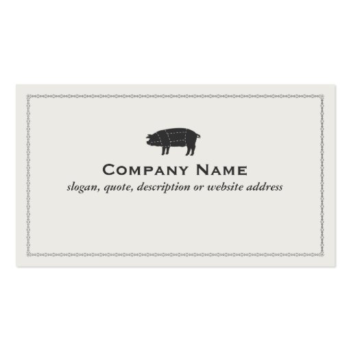 Barbecue Pork Black Sectioned Pig Business Card (front side)