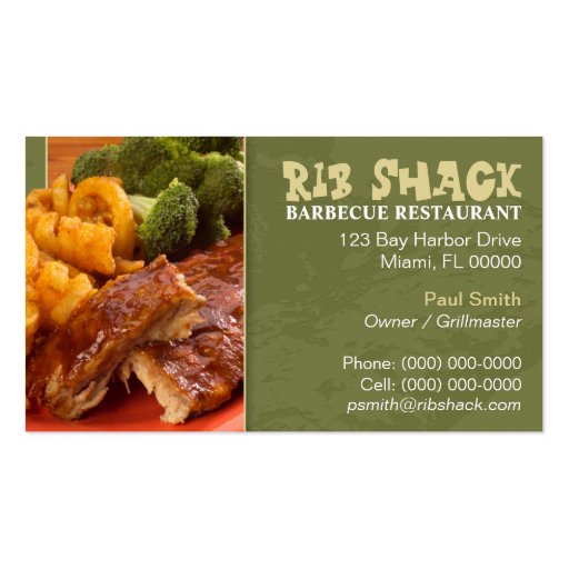 Barbecue Restaurant Business Card (front side)