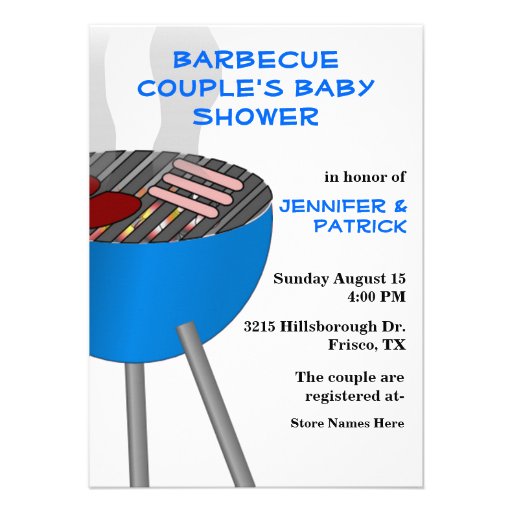 Barbecue Themed Couple's Baby Shower Invitation