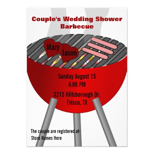 Barbecue Themed Couple's Wedding Shower Invitation