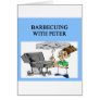 barbecueing with peter greeting cards