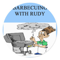 barbecueing with rudy stickers by jimbuf barbecueing with rudy stickers
