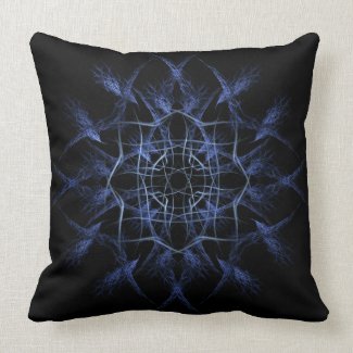 Barbed Blue - Abstract Geometric Dark Pillow