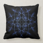 Barbed Blue - Abstract Geometric Dark Pillow
