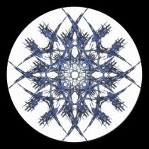 Barbed Blue ~ Fractal Sticker stickers