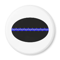 Barbed Blue Line Corrections Refrigerator Magnets