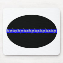 Barbed Blue Line Corrections Mouse Pads