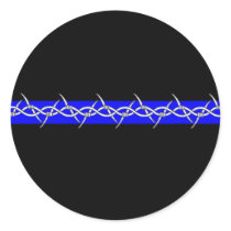 Barbed Blue Line Corrections Sticker