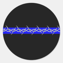 Barbed Blue Line Corrections Sticker