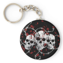 Barbed Skulls Keychain