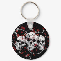 Barbed Skulls Keychain by RockHouseCo Barbed Skulls Keychain